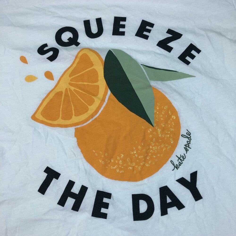 Kate spade New York women S tshirt squeeze the day orange fruit graphic sparkle - Picture 4 of 9